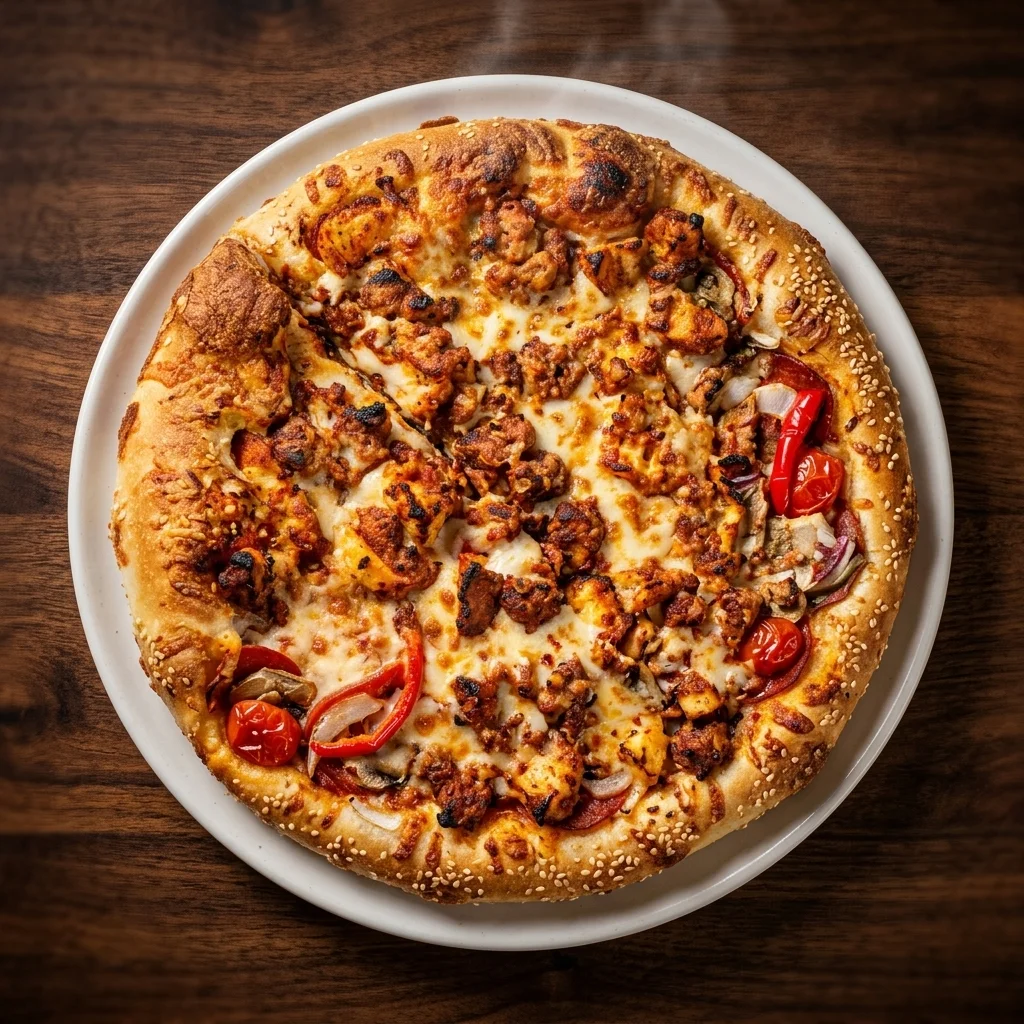 Tandoori Paneer pizza at Pizza Fiamma Winnipeg on Keewatin Street